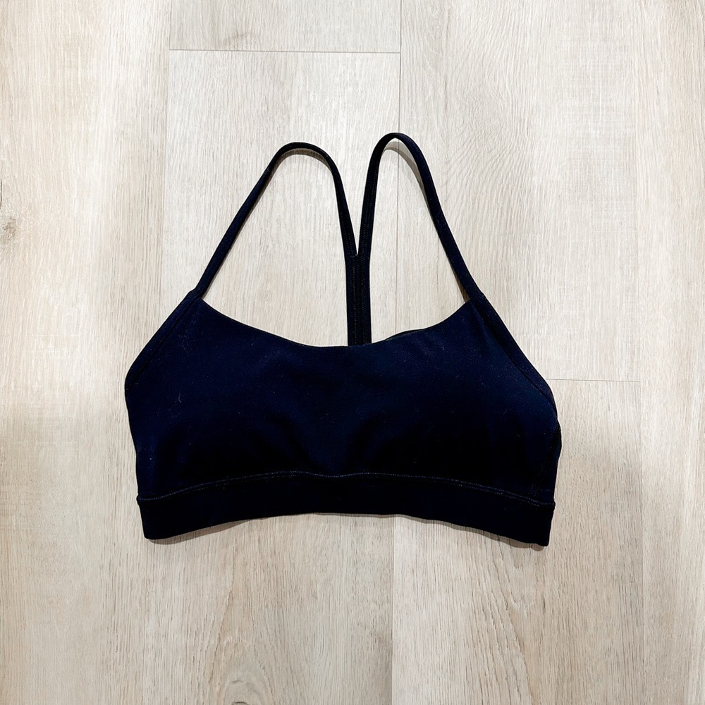 Lululemon Athletica Black Sports Bra Flow Y Bra Light Support, A–C Cups